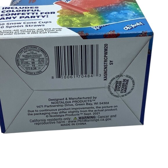 Kool-Aid Snow Cone Party Kit With 18 Cups & Spoon Straws OPEN BOX - Picture 4 of 4